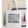 Women Graphic College Harajuku Shopper Bag Van Gogh Sunflower Starry Sky Shopping Bag Women Canvas Shoulder Bag Large Tote Bag