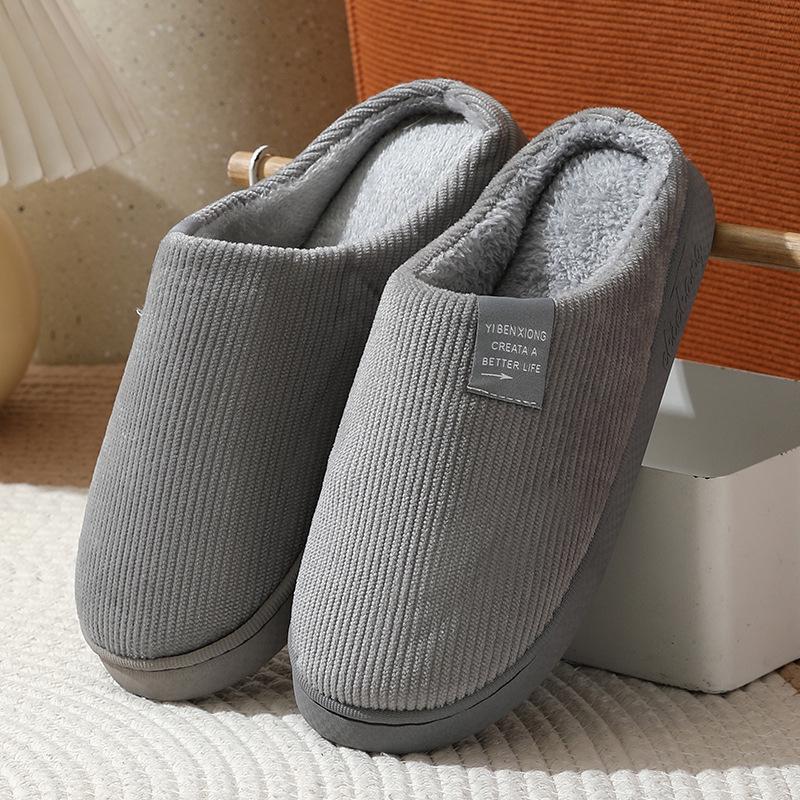 

Unisex Striped Cotton Slippers: Cozy Indoor Winter Footwear with Plush Velvet for Couples and Postpartum Comfort 42-43 (Size Runs Small)