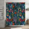 Floral Shower Curtain Botanical Nature Plants Bathroom Decor Waterproof Fabric Vintage Blue Green Backdrop Artistic Home Texti