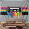 "Rainbow Dripping Retro Cassette Design" Pattern Wall Hanging Tapestry Decorative Tapestry Home Decor for Bedroom and Living Room