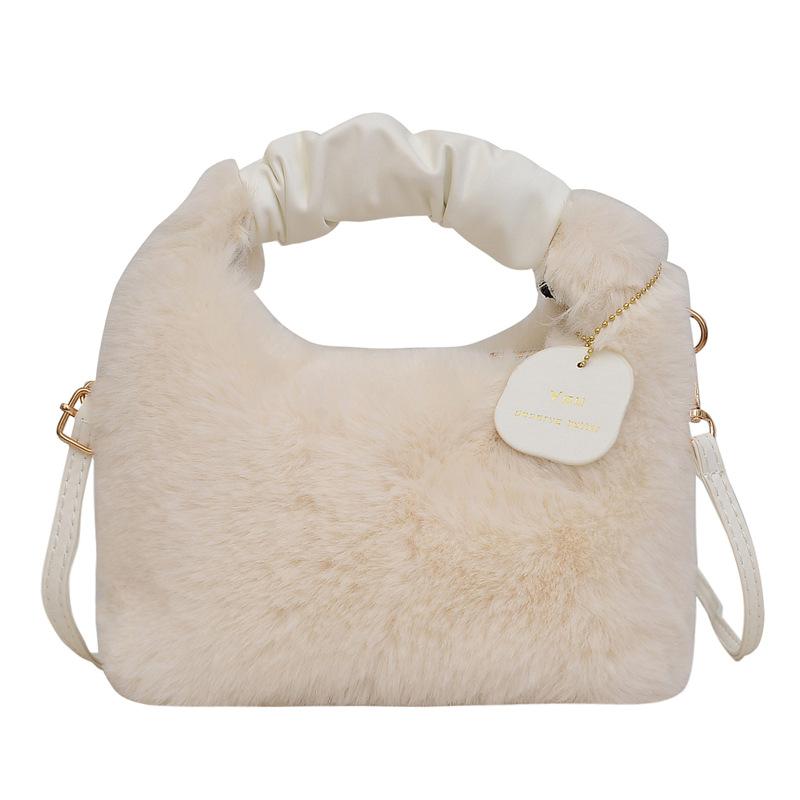 Women's temperament high-end plush handbag new fashion wool bag versatile niche chain messenger bag
