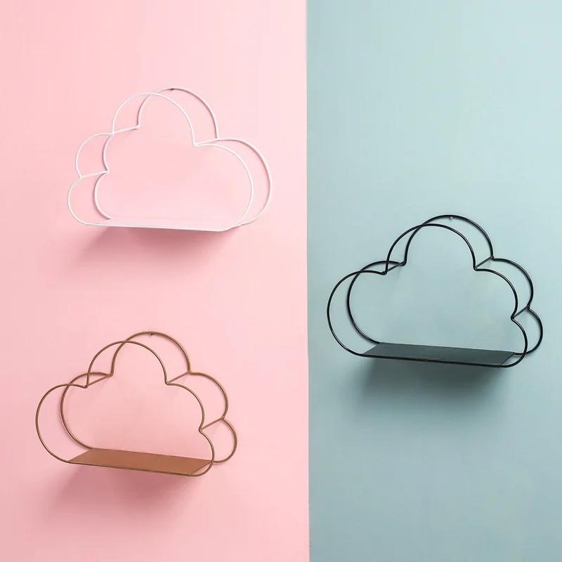 1 Pcs European Style Iron Cloud Wall Rack Free Punch Simple Home Living Room Wall Decoration Wall Hanging