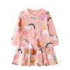 Foreign Trade Children's Clothing Pink Unicorn Girls' Dress Autum New Style Kidsren's Pure Cotton Long-Sleeved Princess Dress for Babies