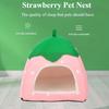 Haustiernest Erdbeere Hamsterhaus Warm und Bequem Kleintierbett Hütte Käfigzubehör für Herbst Winter Haustierzubehör