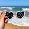 Birthday Party Glasses Fashionable Diamond-Encrusted Digital Pearl Love Men'S And Women'S Decorative Photo Sunglasses