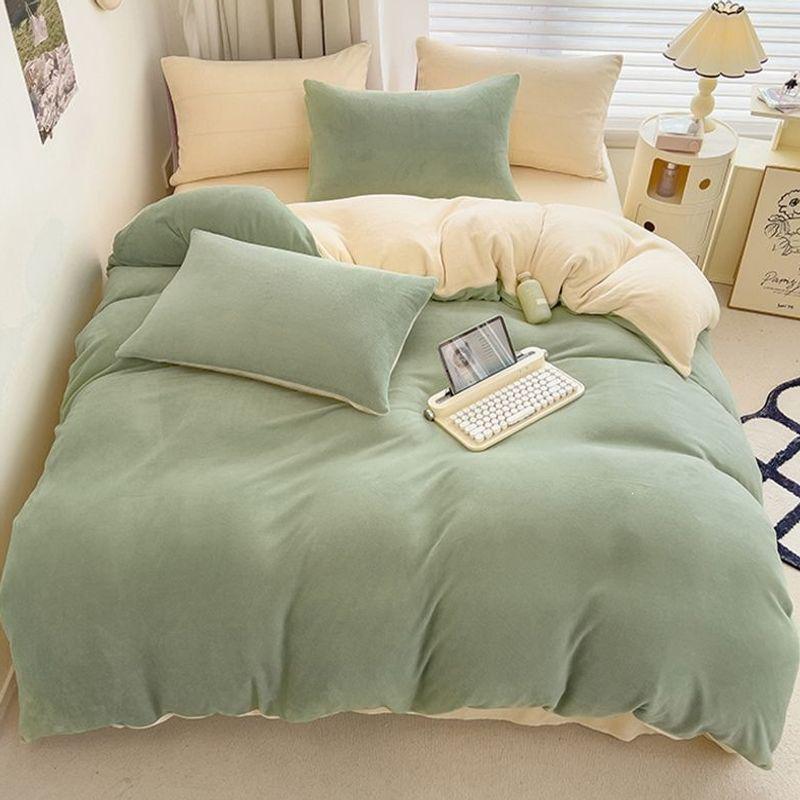 Thickened Winter Coral Fleece Bedding Set: