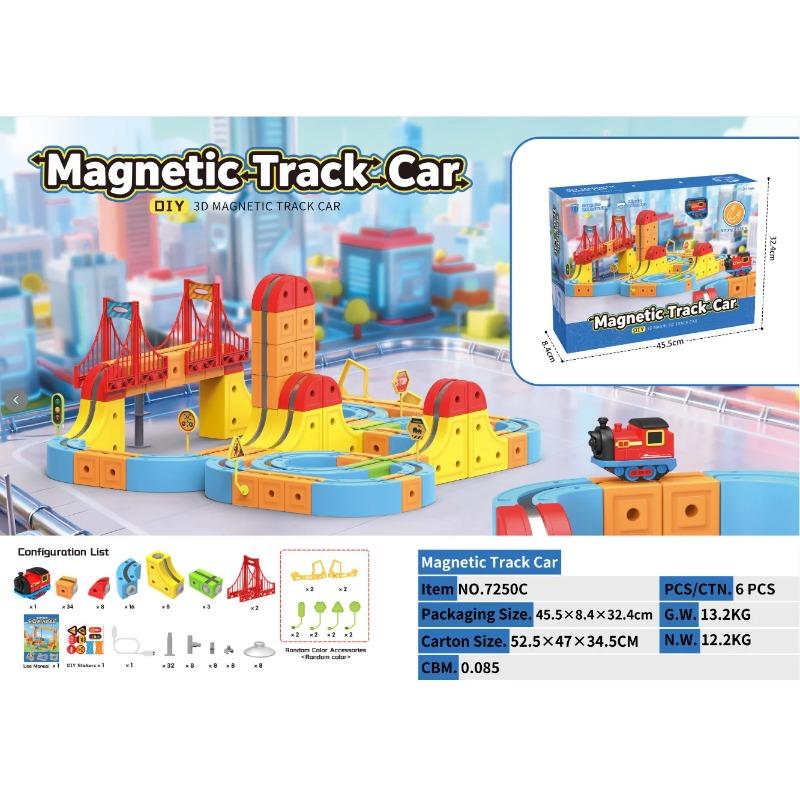 3D Elektromagnetische Zweeftrein Baan Speelgoed voor Kinderen Educatief STEM Bouwspeelgoed Verjaardag Kerstcadeau Jongens Meisjes no box