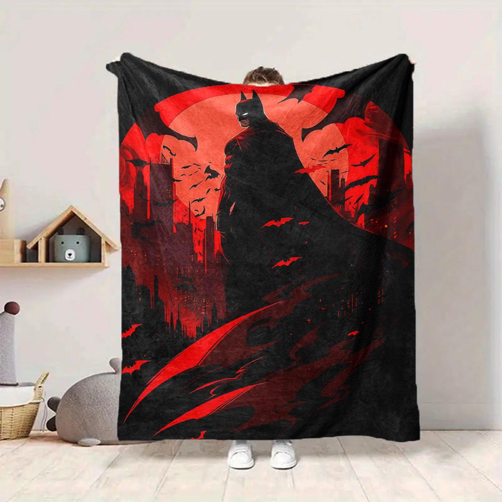 1pc Batman Blanket Lightweight Flannel Throw For Sofa, Bed, Travel, Camping, Livingroom, Office, Couch, Chair, And Bed