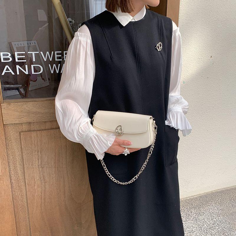 

Micocah Small Square Bag Women s Original Chain Rice Frost White