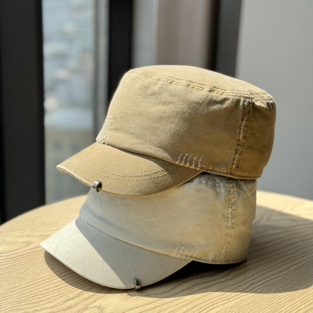 British Style New Star Beret Women's Spring and Autumn Large Head Circumference Flat Top Navy Hat Retro Face-showing Little Painter Hat