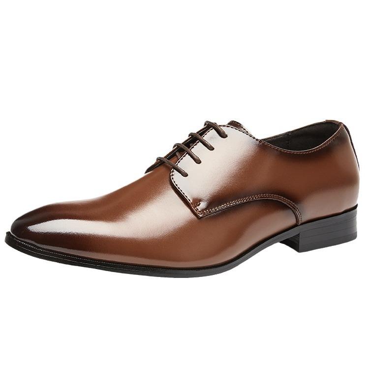 Leather Shoes Men's Genuine Leather Business Formal Wear New Simple Summer Pointed British Style Derby Wedding Groom's Shoes