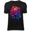 Colorful Skull Octopus III Shirt - Coral Tentacles and Purple Glow Eyes