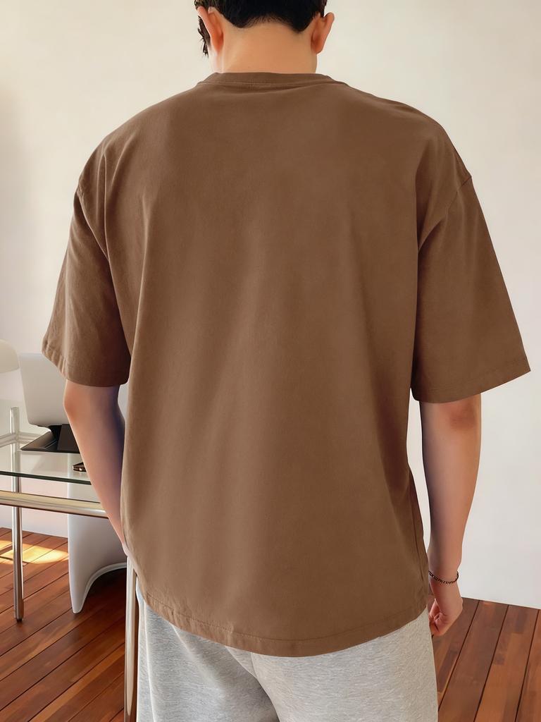 Milano Italien Letter Print Herren T-Shirts Baumwolle Sommer Oversized Rundhals Oberteile Kurzarm Weiches T-Shirt Lässige Herrenbekleidung