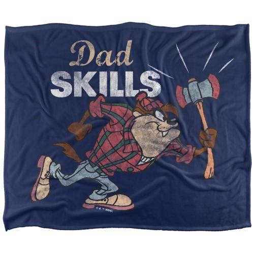 Looney Tunes Taz Dad Skills Fathers Day Blanket