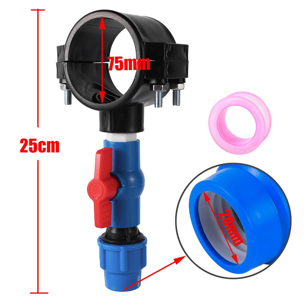Clip Saddle Drain Connector Pe Main Pipe Repair Parts 75mm To 27mm/75mm Diverter Valve Agricultural Garden Water Connector