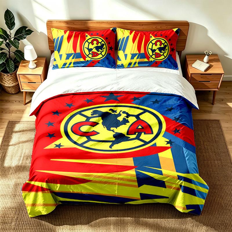 Club America (1) 3pc Set Suitable for Master Bedrooms Soft and Comfortable an Ideal Gift for Family and Friends Includes One Duvet Cover and Two Pillo