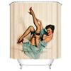 Cartoon Girl Printed 3D Bath Curtains Waterproof Polyester Fabric Washable Bathroom Shower Curtain Screen With Hooks Accessories