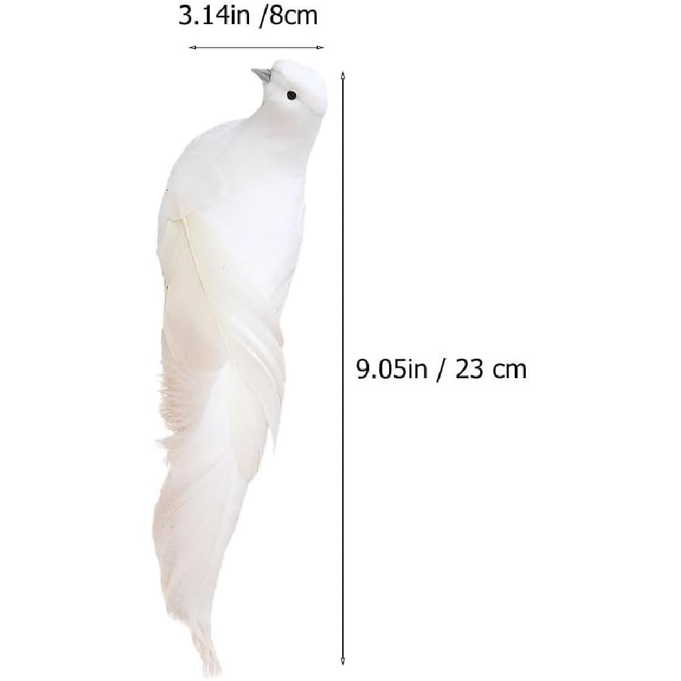 PRETYZOOM 2pcs White Christmas Birds Artificial Peace Dove Ornament Christmas Bird Ornaments with Clips Christmas Tree Bird Ornament Decorations