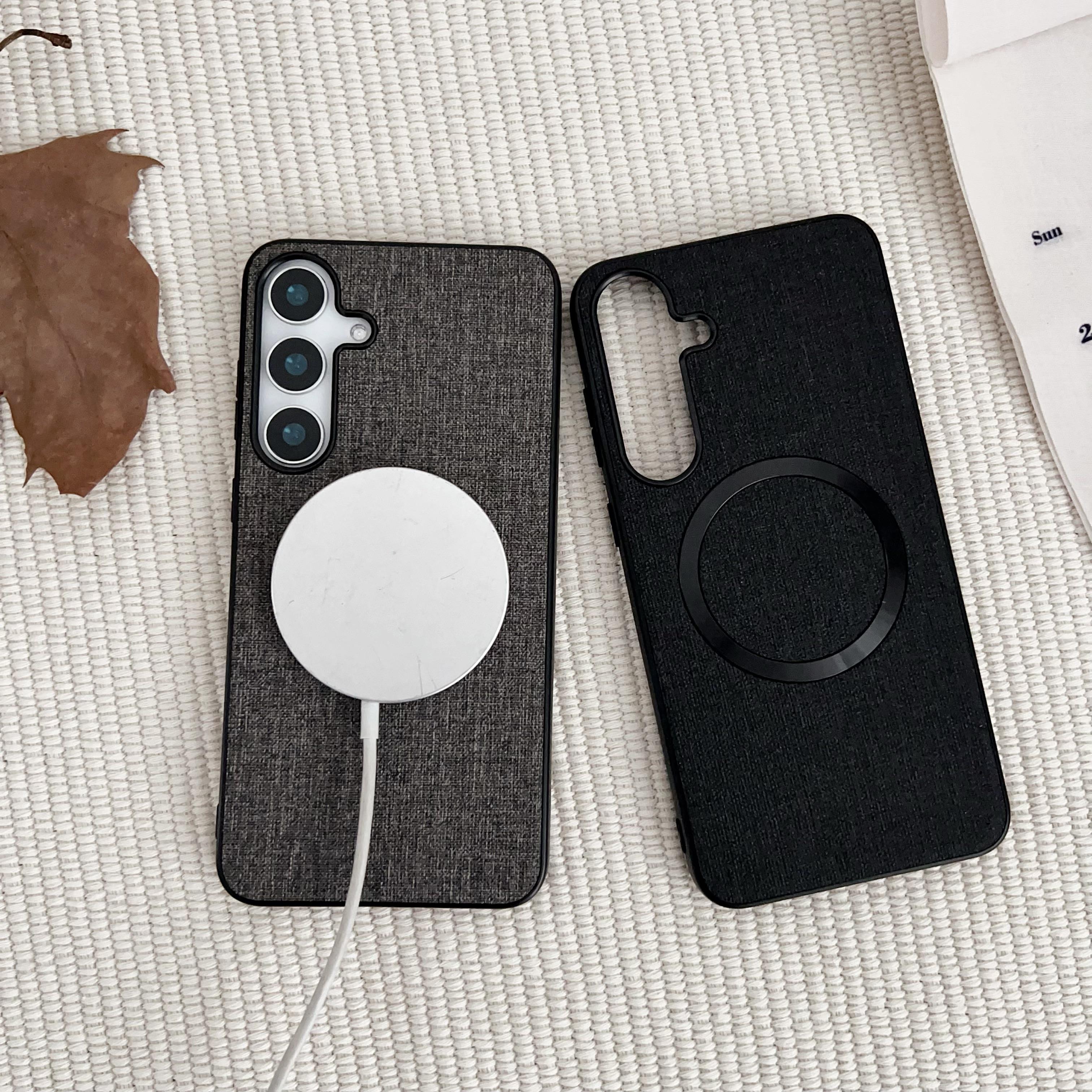 

For Samsung Galaxy A36 5G Case Drop-Proof TPU+Cloth Back Phone Cover Compatible with MagSafe Black
