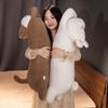 Cute Pet Long Pillow Girl Sleeping Cat Doll Cute Rabbit Plush Toy Doll Leg Doll on Bed