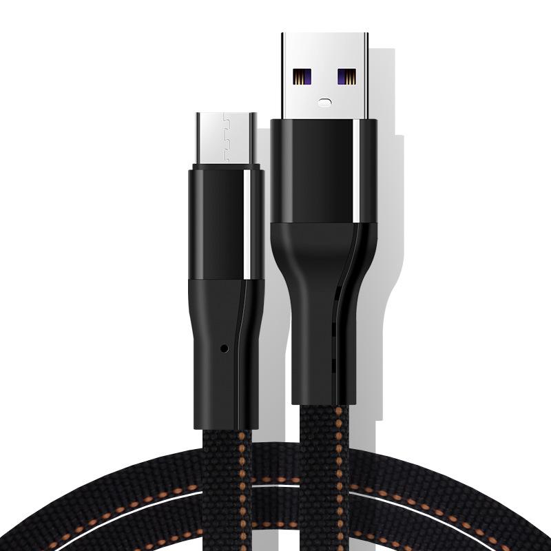 Cabo de Dados Trançado de Carregamento Rápido Universal para Dispositivos Huawei, Android e Apple (Tipo-C)