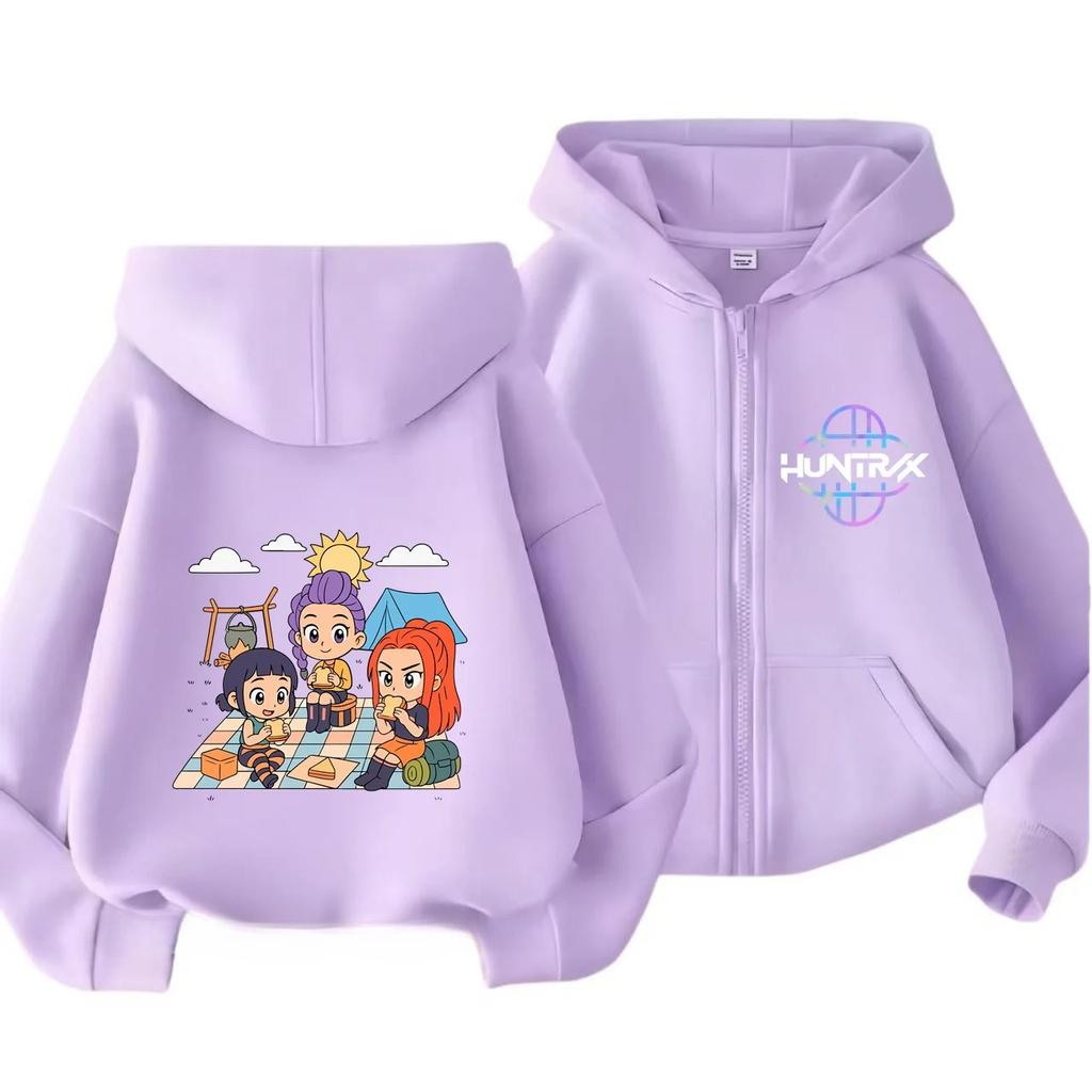 Y2k Zip Up Sweatshirts Kpop Demon Hunters Hoodie Jas Kinderkleding Kid Meisje Jongen Sweatshirt Rits Hoody Baby Casual Top