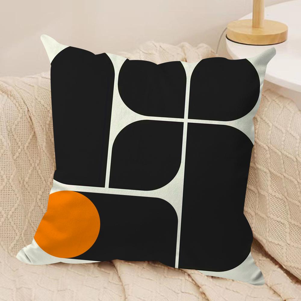 Reduced Geometry Cushion Cover Soft Plush Fabric Double-Sided Printed Sofa Cushion Cover for All Seasons Home Decor Gift