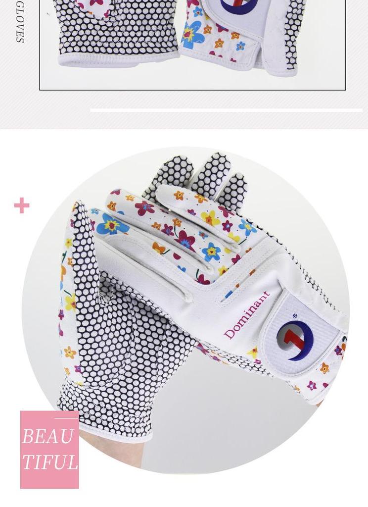 Echte Dominant Damen rutschfeste PU Golfhandschuhe - Links, Rechts oder Beide Hände, Weiches & Zartes Design