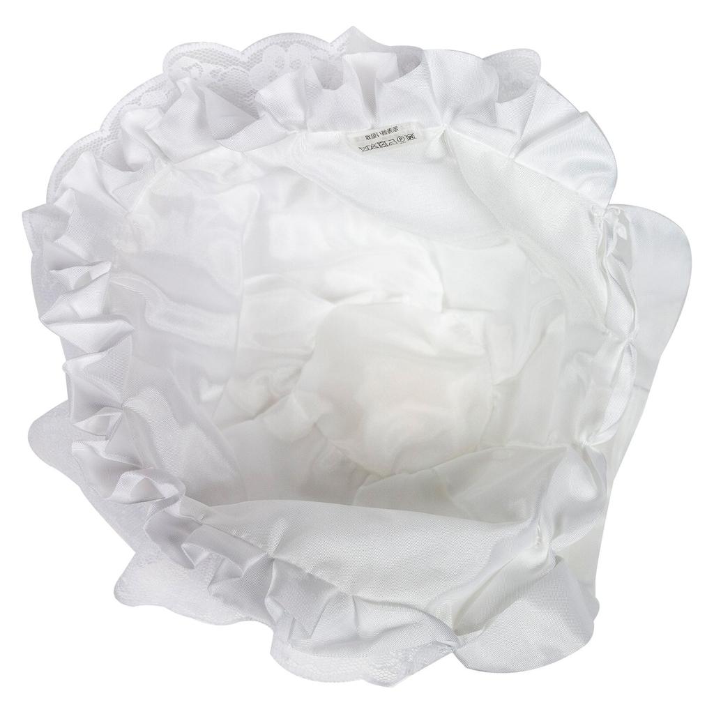 Shrine visit pure hood set for boys and girls [KYOETSU] bib, silk, set, 2-piece (hat, bib) (white)
