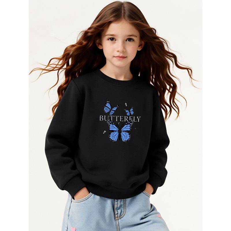 European sizes Kids' Casual Printed Round Neck Pullover, Kids' Fashion Round Neck Sweatshirt with Adorable Animal Prints,  Casual Comfortable