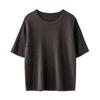 Yangzi 100% Wool Women's Slimming Short Sleeve Knit Shirt - Spring/Summer Round Neck Fashion.