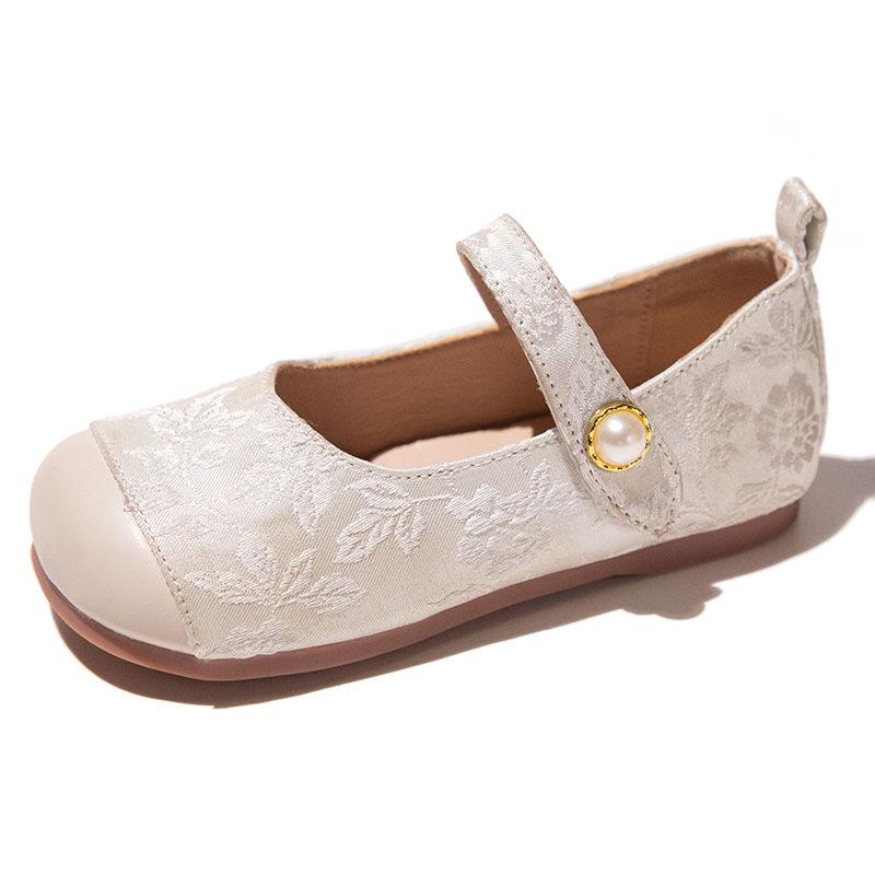 Fashion Retro Girls' Shoes 2025 Spring New Kids Leather Shoe Simple Girl Princess Shoes Anti Slip Child Casual Shoe Zapatos Niña