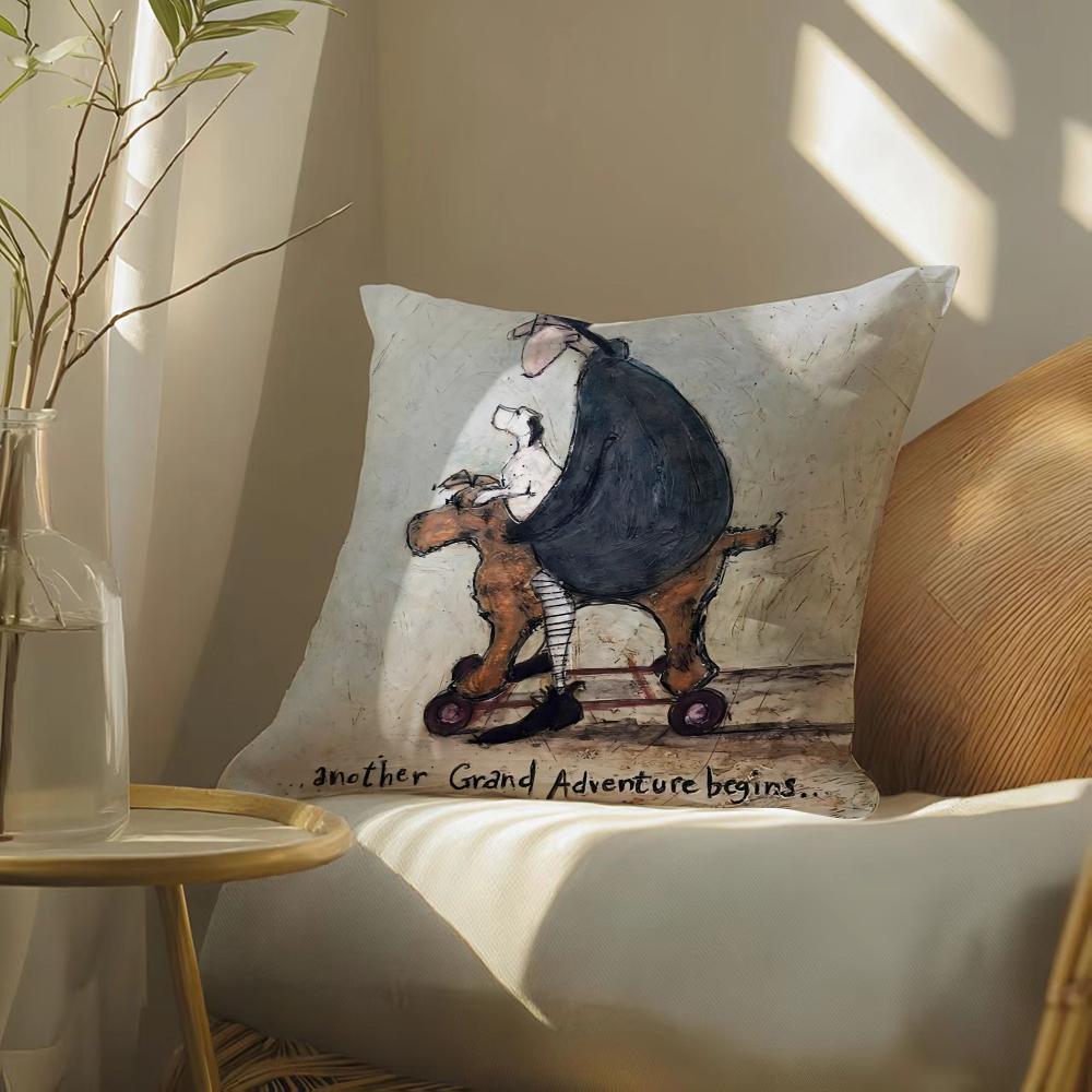 PSam Toft Art Pillow Case Pattern Printed Pillowcase for Living Room Sofa Cushion Cover Bedroom Decor