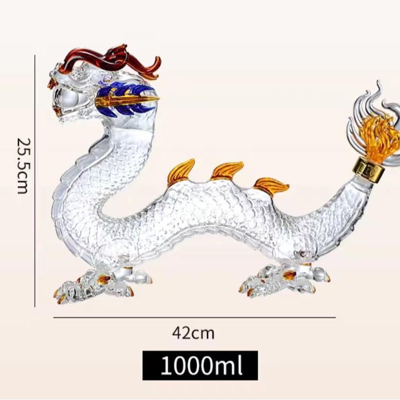 Creative Transparent Dragon Zodiac Fruit Wine Bottle - High Borosilicate Glass, Sealed and Hollow Design