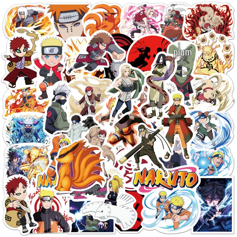 100-Pack Naruto Anime Character Graffiti Stickers for Suitcases, Cars, Laptops, Water Bottles, and Phones 50 Unique Sheets