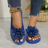 Women's Plus Size Flower Thong Flip-Flops - Unisex Summer Couple's Flat Sandals