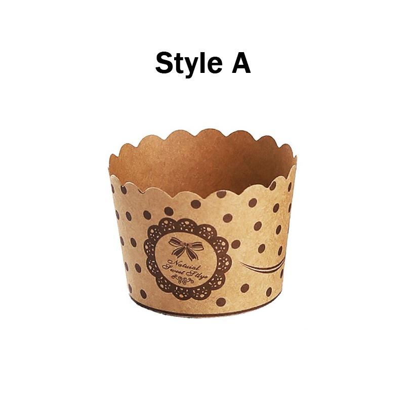 50 Piece Kraft Cup Baking Cup Set Cupcake Cup Wrap Mini Dessert Cupcake Wrap Baking Cup Set