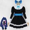 Anime Panty &Stocking with Garterbelt Stocking Anarchy Autumn Maid Women Cosplay Costume Lolita Dress + Belt + Headwaer Hallowen