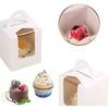 siawadeky Single Cupcake Boxes, Set of 50, with Clear Window, Mini Cake Boxes, Portable Cake Cup Boxes, Perfect for Weddings, Birthdays, Parties, Chri