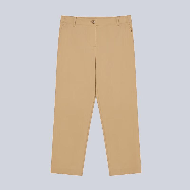 HAZZYS Women's Beige Straight-Leg Cropped Casual Pants