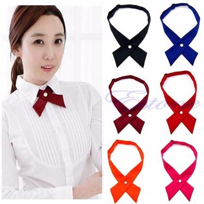 Fashion Cross Bow Tie Adjustable Solid Color Polyester Wedding Party