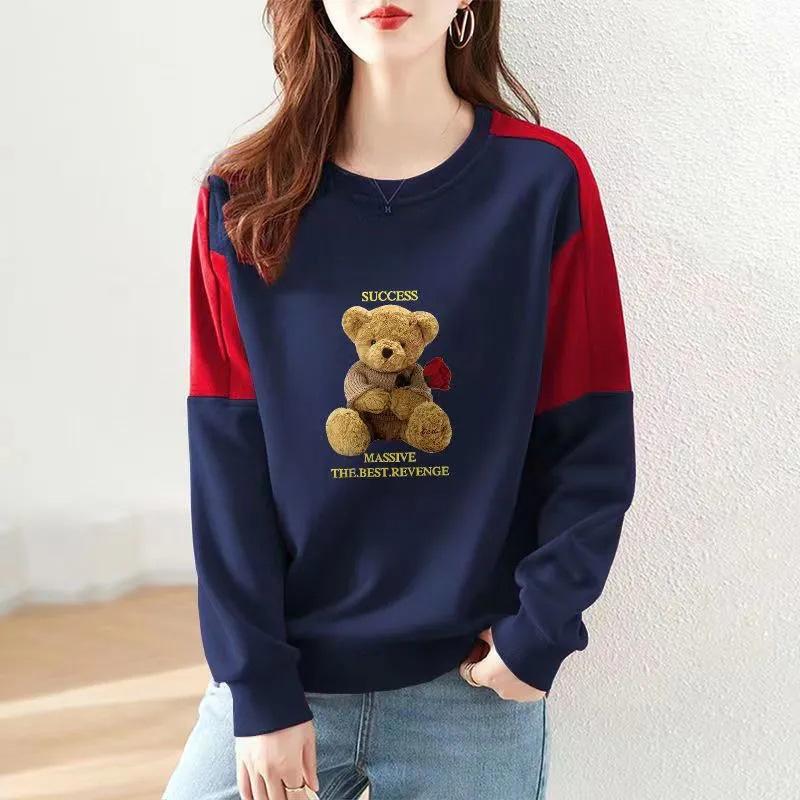 

L-4XL хлопковые топы с круглым вырезом, женские осенние футболки с карманами, удобные спортивные топы с длинными рукавами и принтом Y, женские спортивные топы L