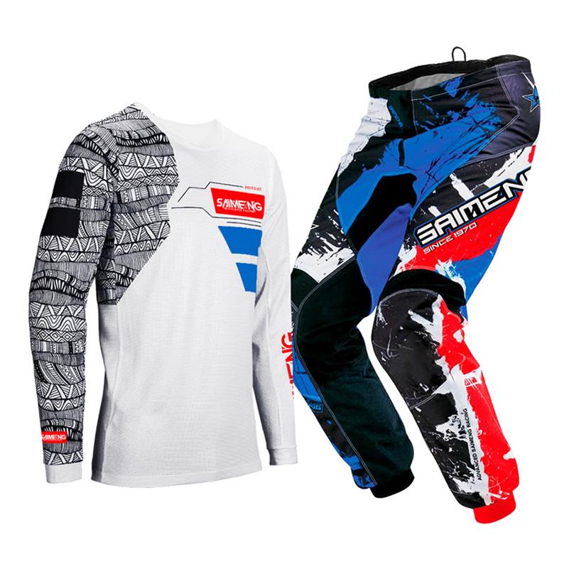 Set echipament motocross pentru copii Kituri Tricou Pantaloni Tineret copil verde Motocicletă negru 3 4 5 6 7 8 9 10 ani Costum off-road albastru portocaliu Enduro cross băiat fată