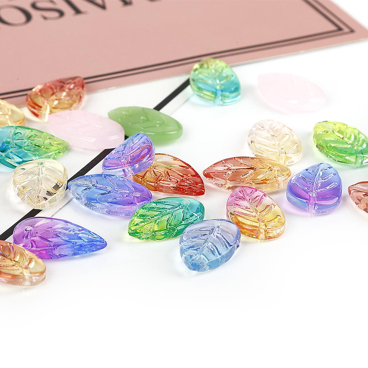 

5 шт. 18*11 мм стеклянные бусины в форме лепестков дерева, стеклянные бусины, свободные круглые бусины-разделители для изготовления ювелирных изделий своими руками