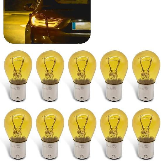 10 PCS Car 1157 P21/5W S25 BAY15D Light Bulb, Double Tail High And Low Brake Light Bulb Turn Signal Light Bulb LongerLife Replacement, Universal