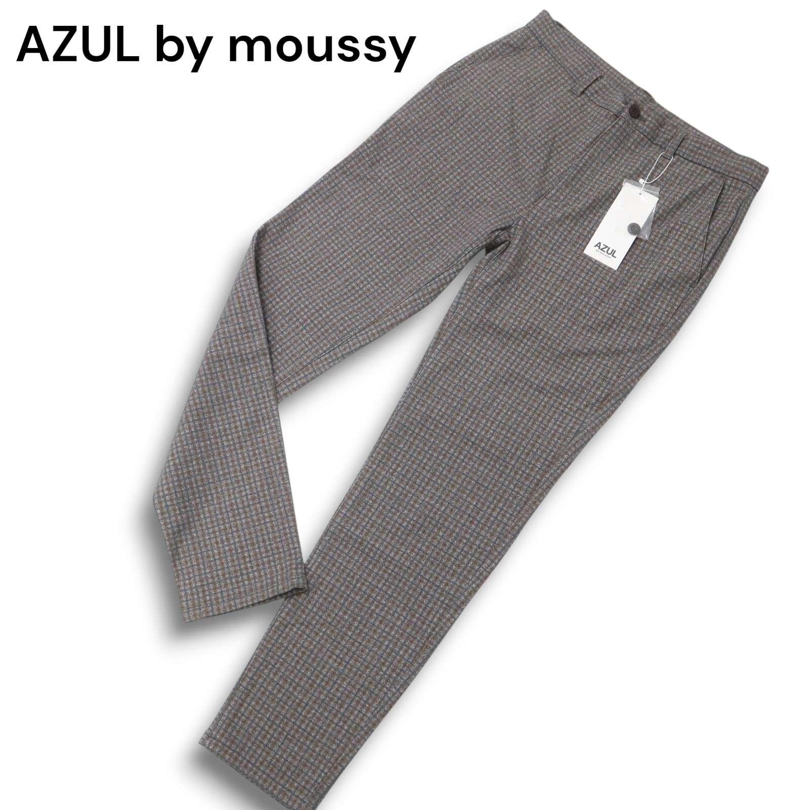 New, unused AZUL by moussy Autumn/Winter Stretch Plaid Trousers Tapered Pants Sz.L Men s