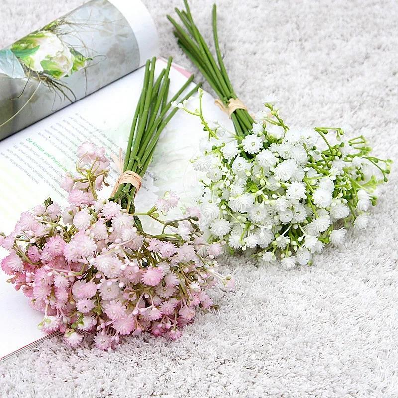 10 ks 32cm Gypsophila Ruční Měkký Pryžový Pocit Umělé Květiny Kytice Svatba Domácí Dekorace Plastová Simulace Falešná Květina