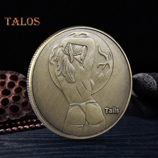 Couples Challenge Coin Sexy Woman Double-Sided Coin Collectible Love Token Adult Challenge Coin Lucky Girl Coin for Men Women Date Night