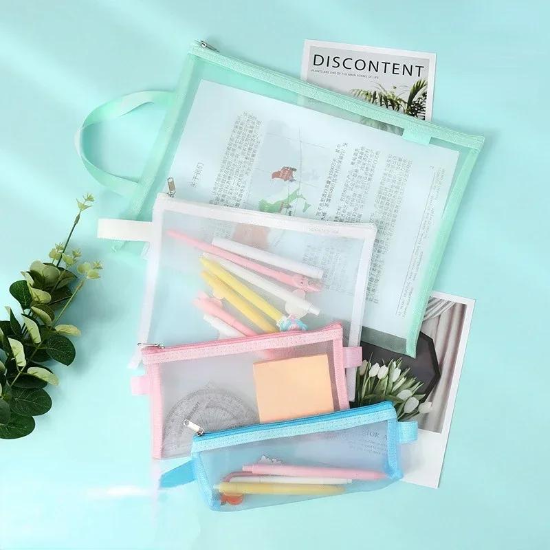 1pc Document Bag Folder for Documents Capacity A4 Zipper File Pocket Storage Organizer Office School Supply Waterproof