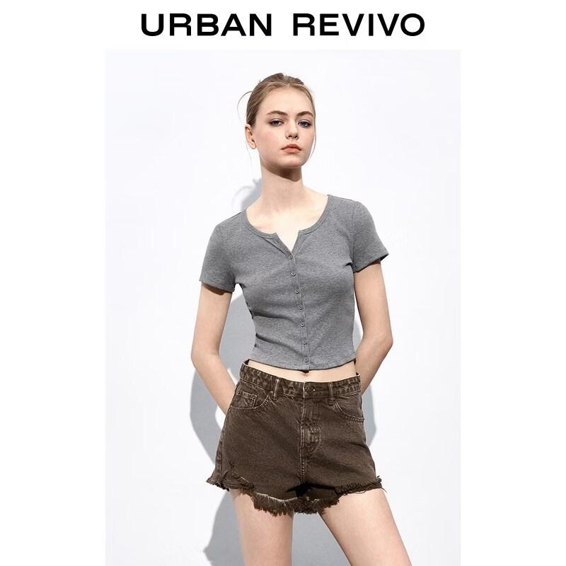 UR2026 Women's Textured Slim Short-Sleeve T-shirt